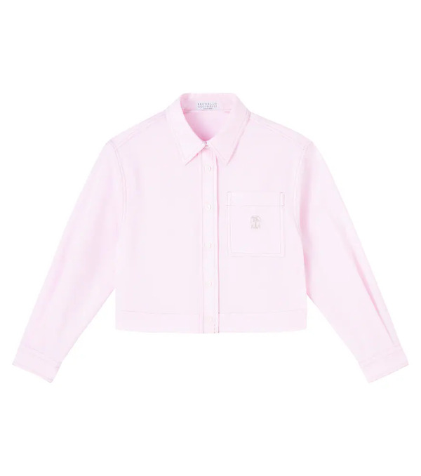  Brunello Cucinelli Kids Brunello Cucinelli Kids Camisa De Algodón Con Logo 