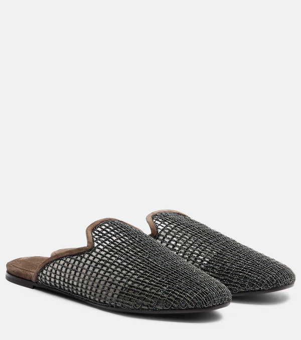  Brunello Cucinelli Brunello Cucinelli Mules Con Cuentas Monili 