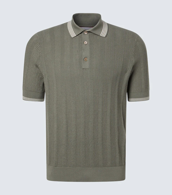  Brunello Cucinelli Brunello Cucinelli Polo Acanalado De Algodón 