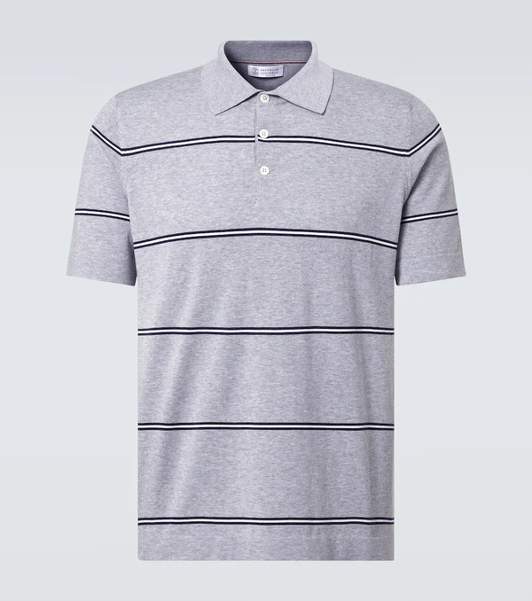  Brunello Cucinelli Brunello Cucinelli Polo De Algodón A Rayas 