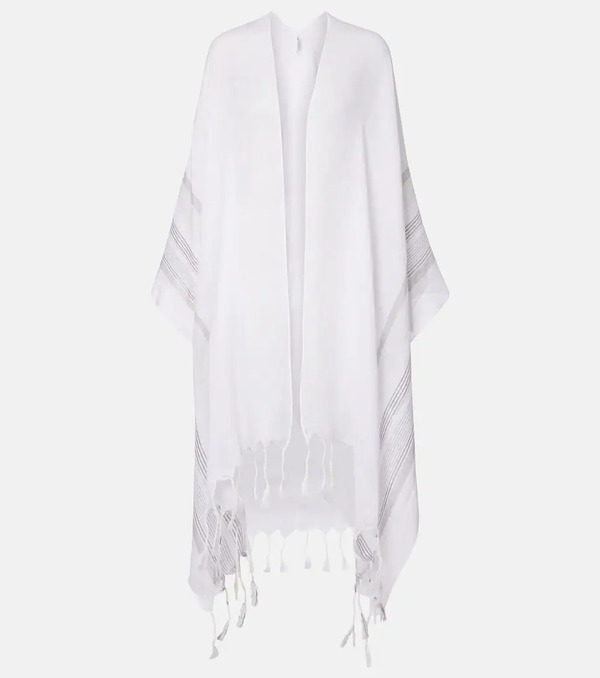  Brunello Cucinelli Brunello Cucinelli Poncho De Lino Con Flecos 