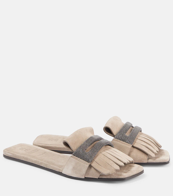  Brunello Cucinelli Brunello Cucinelli Slippers De Ante Con Flecos 