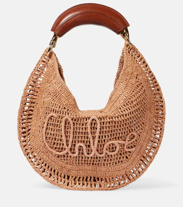  Chloe Chloé Bolso Al Hombro Summer Banana De Efecto Rafia 