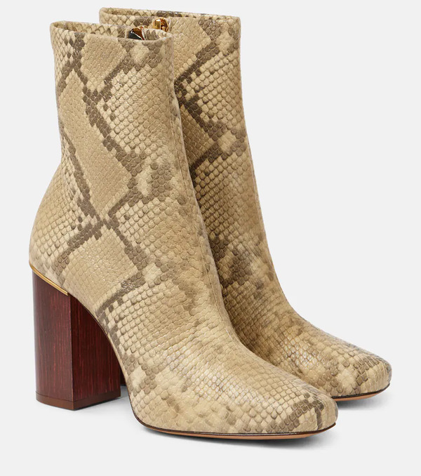  Chloe Chloé Botines Ambre De Piel Grabada 