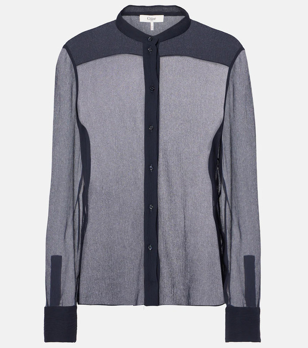  Chloe Chloé Camisa De Gasa De Seda 
