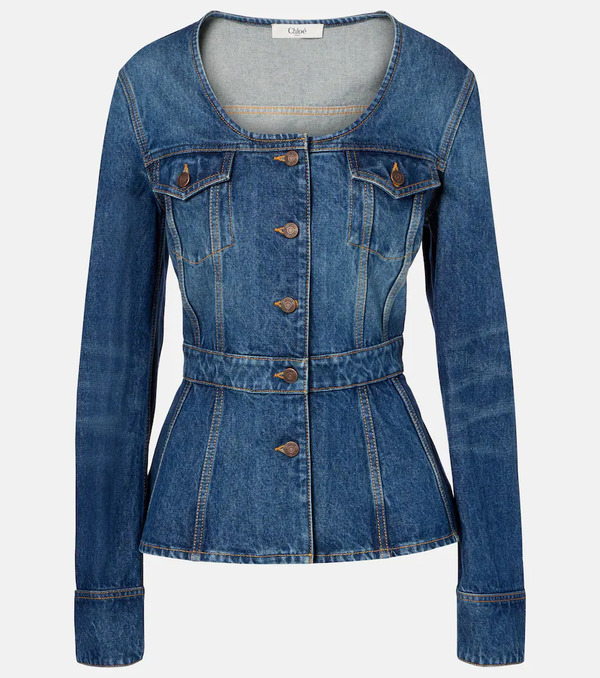  Chloe Chloé Chaqueta De Denim Con Peplum 
