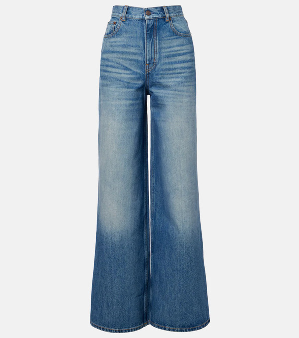  Chloe Chloé Jeans Anchos De Tiro Alto 