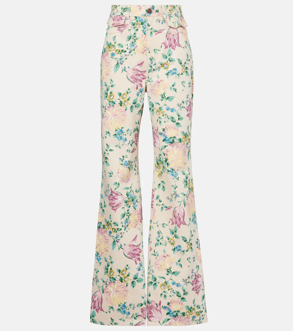  Chloe Chloé Jeans Flared De Tiro Alto Floral 