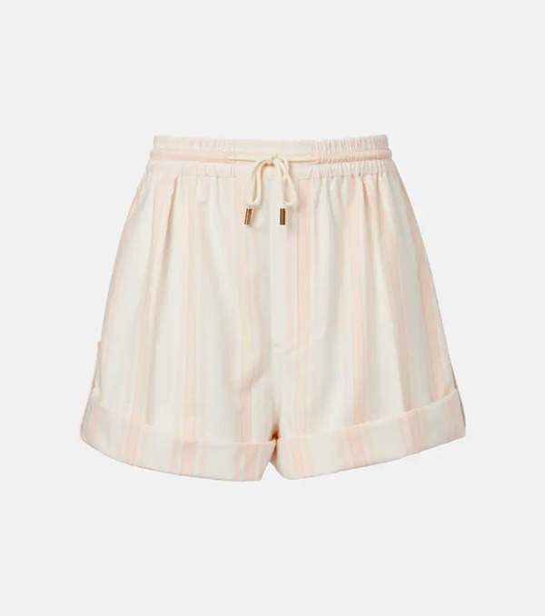  Chloe Chloé Shorts De Algodón A Rayas 