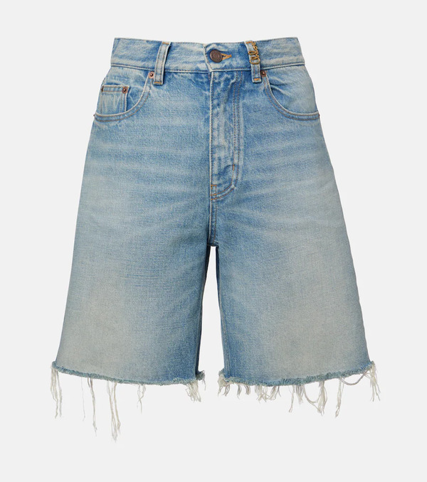  Chloe Chloé Shorts De Denim Con Efecto Desgastado 