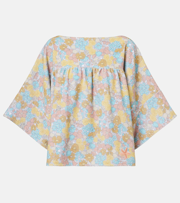  Chloe Chloé Top De Algodón Floral Fruncido 