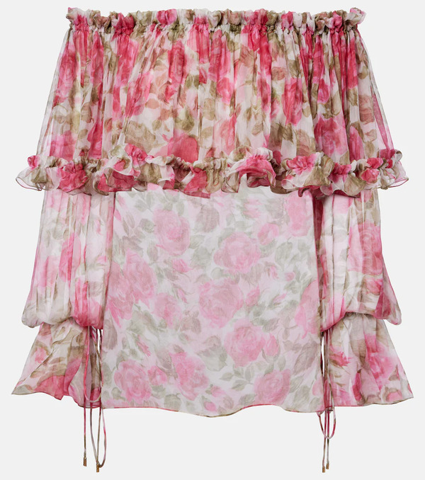  Chloe Chloé Top De Seda Floral 