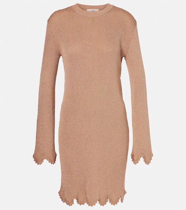  Chloe Chloé Vestido De Punto Festoneado 