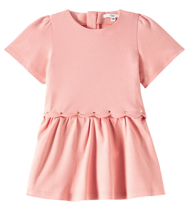  Chloe Kids Chloé Kids Bebé - Vestido De Algodón Festoneado 