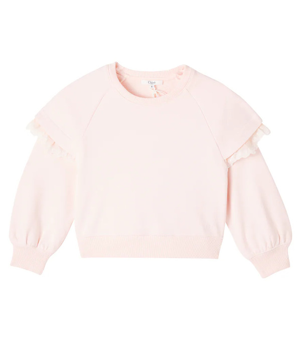  Chloe Kids Chloé Kids Sudadera De Algodón Con Encaje 