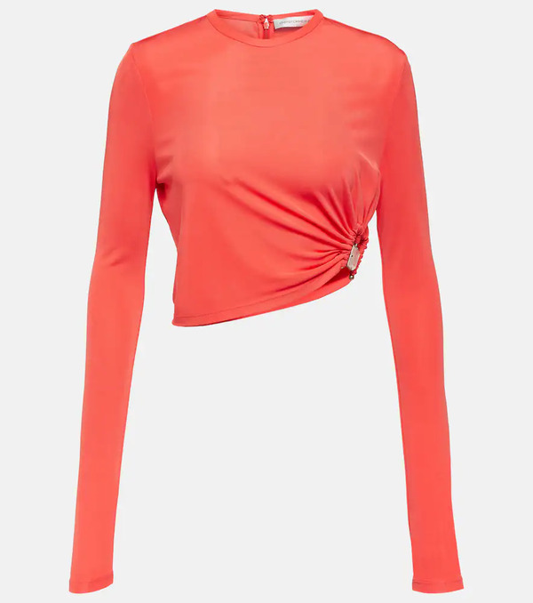  Christopher Esber Christopher Esber Crop Top De Jersey Adornado 
