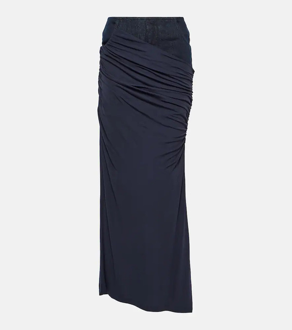  Christopher Esber Christopher Esber Falda Larga De Denim Fruncida 