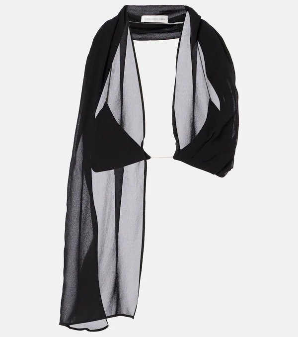  Christopher Esber Christopher Esber Top De Georgette De Seda Con Espalda Abierta 