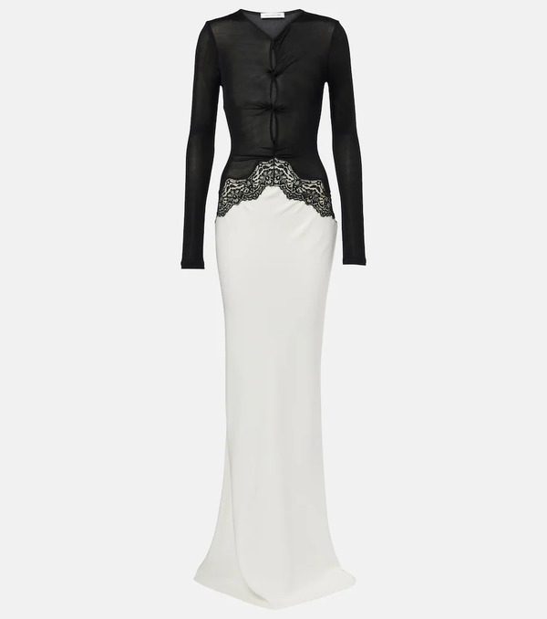  Christopher Esber Christopher Esber Vestido Largo Con Encaje 