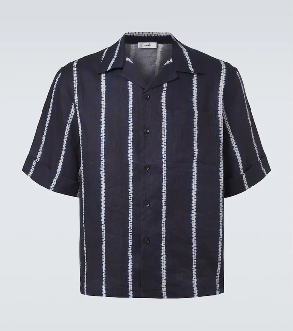  Commas Commas Camisa Bowling De Lino A Rayas 