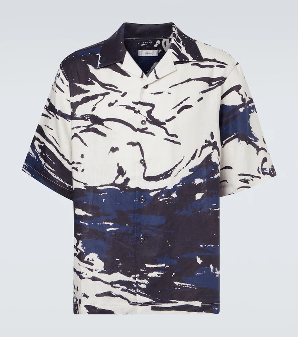  Commas Commas Camisa Bowling De Lino Estampada 