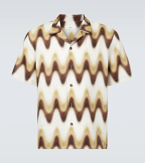  Commas Commas Camisa Bowling De Lino Estampada 