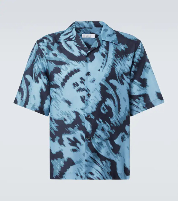  Commas Commas Camisa De Sarga De Algodón Y Seda 