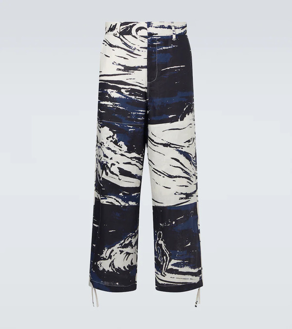  Commas Commas Pantalones Rectos De Lino Estampados 