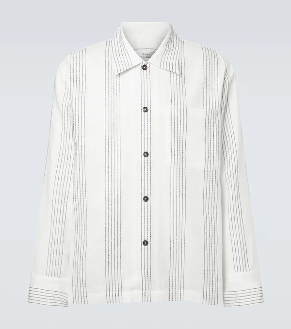  Commas Commas Sobrecamisa Textured De Algodón A Rayas 