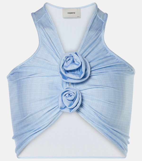  Coperni Coperni Crop Top Drapeado Con Aplique Floral 