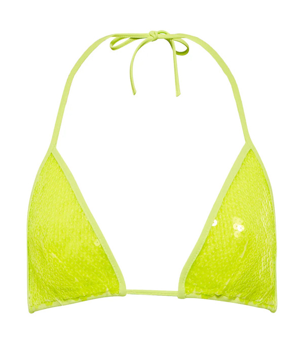  David Koma David Koma Top De Bikini Triangular Con Lentejuelas 