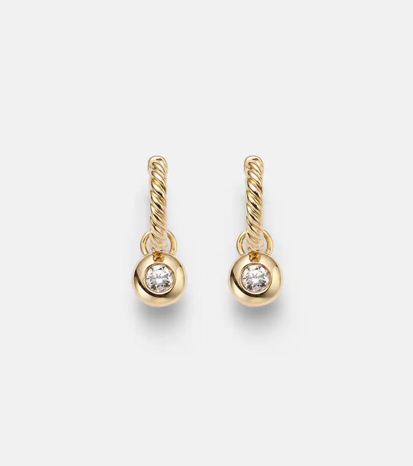 David Yurman David Yurman Pendientes De Aro Cable Collectibles® Collection Petite Cable De Oro De 18 Ct Con Diamantes 