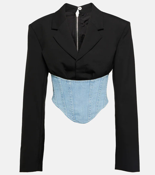  Dion Lee Dion Lee Blazer Bustier De Lana Y Denim 
