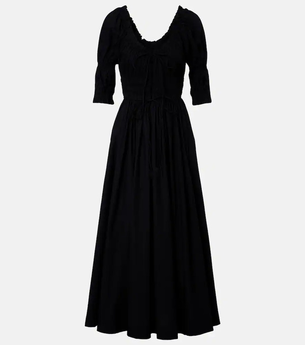  Doen Dôen Vestido Midi De Algodón Fruncido 