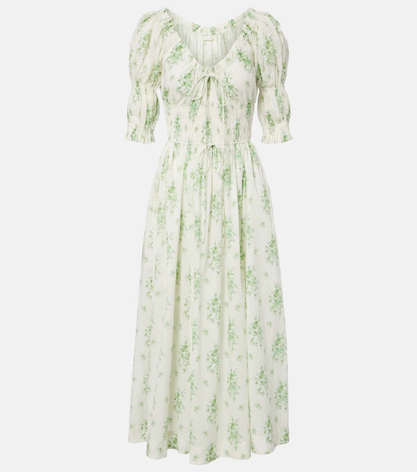 Doen Dôen Vestido Midi Ischia De Algodón Floral 