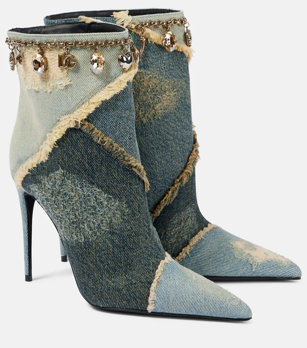  Dolce&gabbana Dolce&gabbana Botines De Denim Adornados 