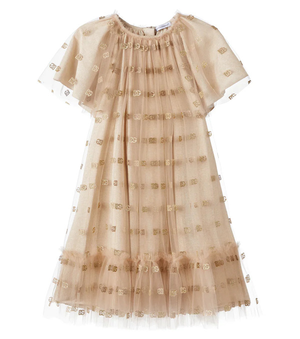  Dolce&gabbana Kids Dolce&gabbana Kids Vestido De Tul Bordado Con Volantes 
