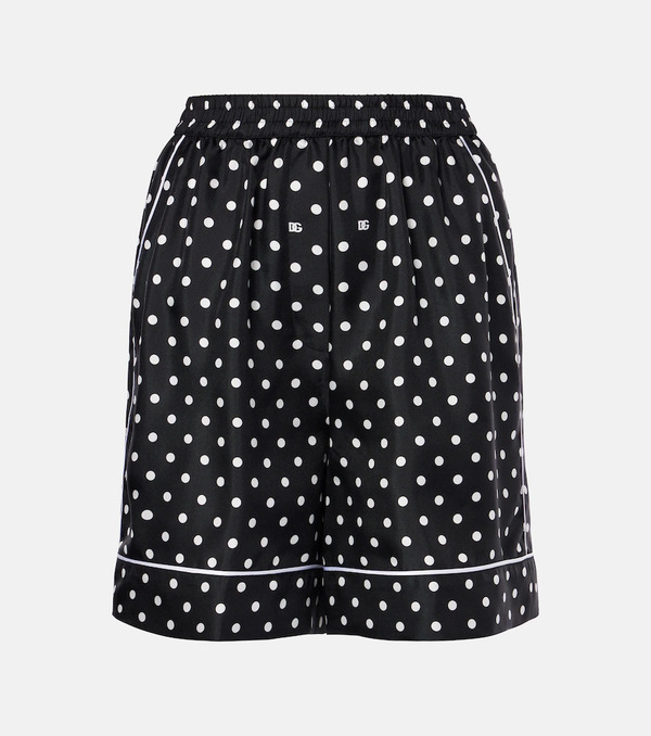  Dolce&gabbana Dolce&gabbana Shorts De Sarga De Seda Con Lunares 
