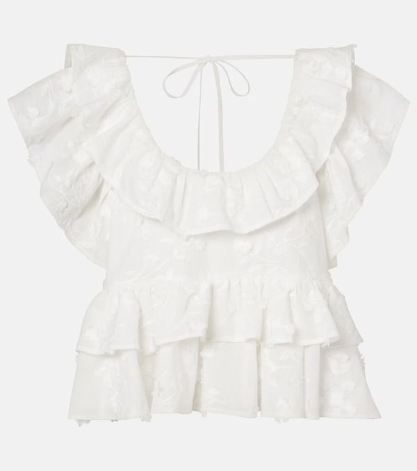  Dorothee Schumacher Dorothee Schumacher Top Slees De Algodón Con Volantes 