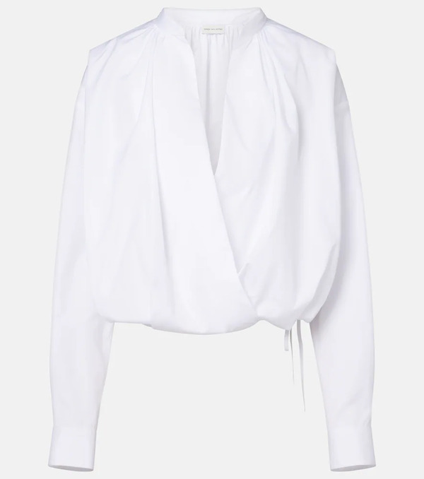  Dries Van Noten Dries Van Noten Blusa De Algodón Drapeada 