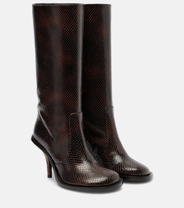  Dries Van Noten Dries Van Noten Botas Altas De Piel Efecto Serpiente 
