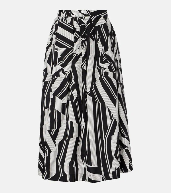  Dries Van Noten Dries Van Noten Falda Midi De Algodón Estampada 