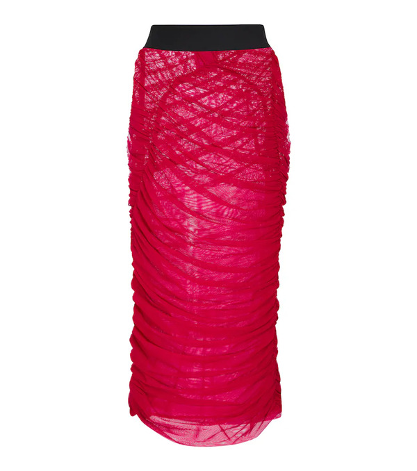  Dries Van Noten Dries Van Noten Falda Midi De Malla Drapeada 
