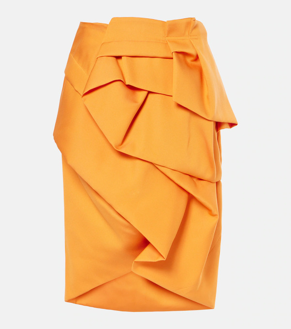  Dries Van Noten Dries Van Noten Falda Midi De Satén Drapeada 