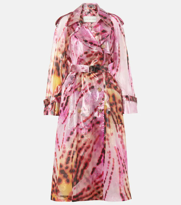  Dries Van Noten Dries Van Noten Gabardina Cruzada Estampada 