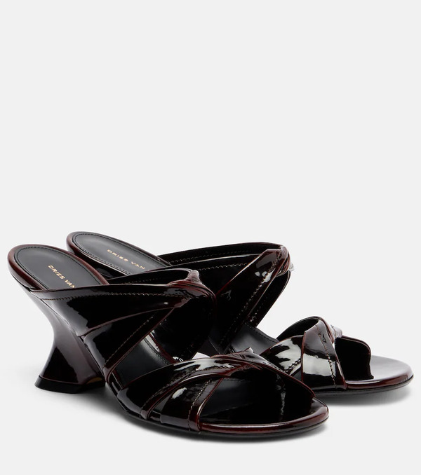  Dries Van Noten Dries Van Noten Mules Con Cuña 75 De Charol 