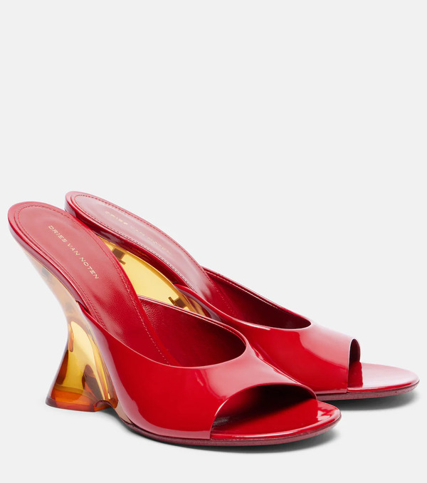  Dries Van Noten Dries Van Noten Mules De Charol Con Cuña 