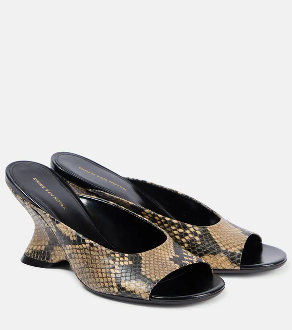  Dries Van Noten Dries Van Noten Mules De Piel Grabada 