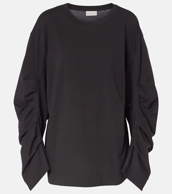  Dries Van Noten Dries Van Noten Sudadera De Jersey De Algodón Fruncida 