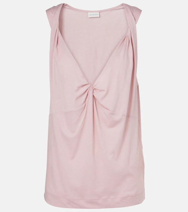  Dries Van Noten Dries Van Noten Top De Algodón Fruncido 